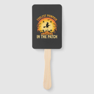 Halloween Coolest Pumpkin in the Patch Witch Desig Hand Fan
