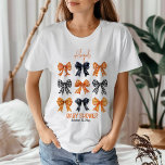 Halloween Coquette Black | Orange Bows Baby Shower<br><div class="desc">Cute and coquettish Halloween colours black,  orange and white bows girl Baby Shower design</div>