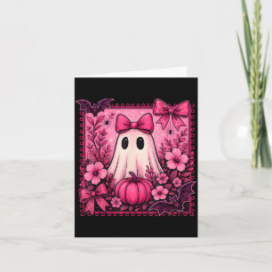 Halloween Coquette Bow Cute Ghost Floral Girl Card