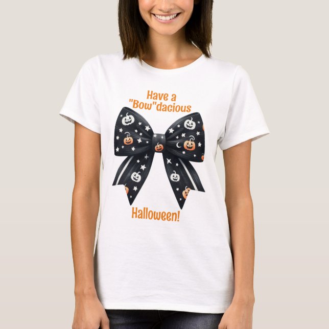 Halloween Coquette "bow"dacious design T-Shirt (Front)