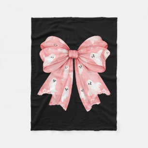 Halloween Coquette Ghost Bow Cute Girly Soft Girl  Fleece Blanket