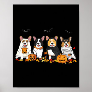 Halloween Corgi Ghost Soky Corgi Lovers Dog Mama P Poster