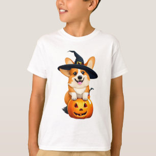 Halloween Corgi Witch Hat  T-Shirt