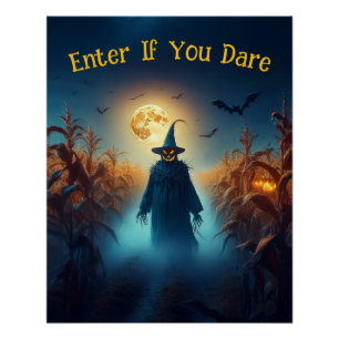 Halloween Corn Field & Scare Crow Poster