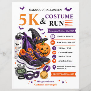 Halloween Costume 5K Run and Walk Flyer