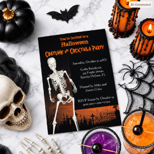 Halloween Costume and Cocktails Party Invitation