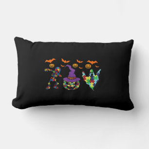 Halloween costume Autism Awareness Pumpkin Witch P Lumbar Cushion