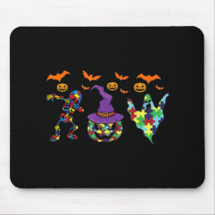 Halloween costume Autism Awareness Pumpkin Witch P Mouse Pad