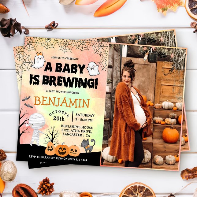 Halloween Costume Baby Shower Party Photo Invitation (Creator Uploaded)