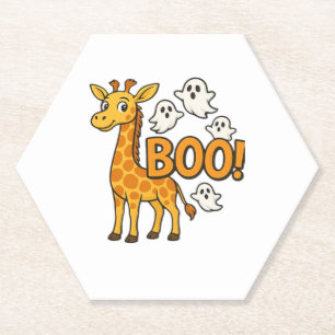 Halloween Costume Boo Giraffe Spooky Season Oversi Paper Coaster