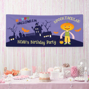 Halloween Costume Boy Birthday Party Banner