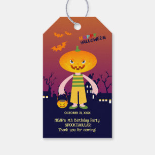 Halloween Costume Boy Birthday Party Gift Tags