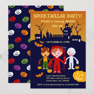 Halloween Costume Boy Birthday Party  Invitation