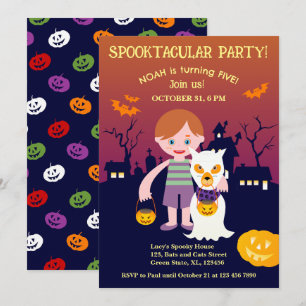 Halloween Costume Boy Birthday Party Invitation