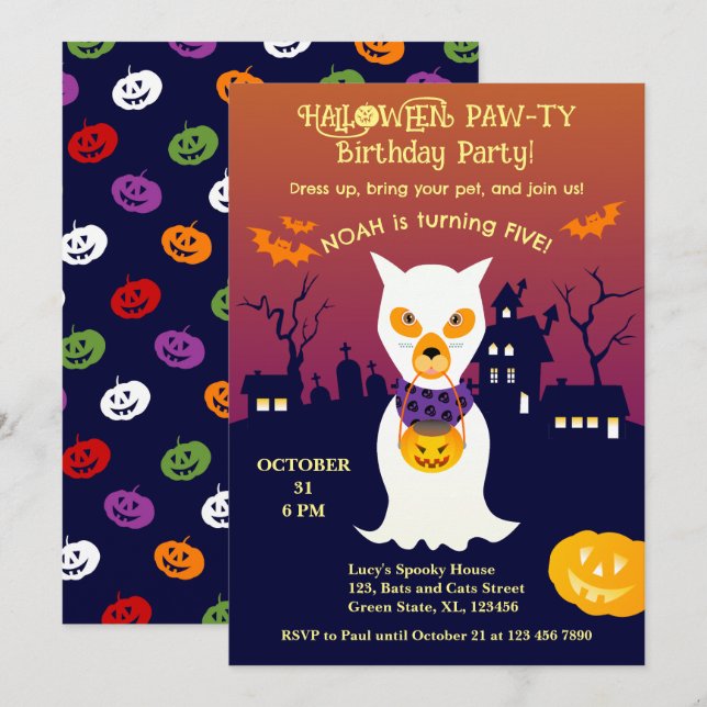 Halloween Costume Boy Birthday Party  Invitation (Front/Back)