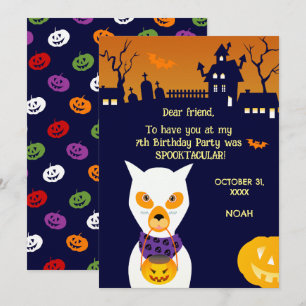 Halloween Costume Boy Birthday Party Thank You Card