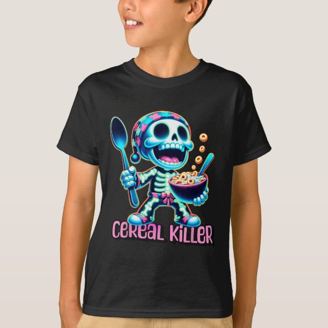 Halloween Costume Cereal Killer Funny Breakfast Ce T-Shirt (Front)
