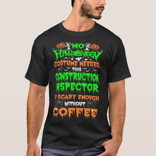 Halloween Costume Construction Inspector Scary  T-Shirt (Front)