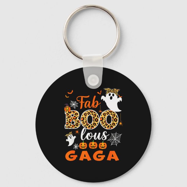Halloween Costume Cute Leopard Boo Gaga Soky Ghost Key Ring (Front)