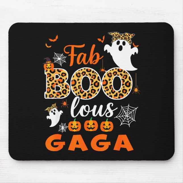 Halloween Costume Cute Leopard Boo Gaga Soky Ghost Mouse Pad (Front)