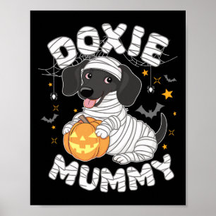 Halloween Costume Dachshund Dog Lover Doxie Mummy Poster