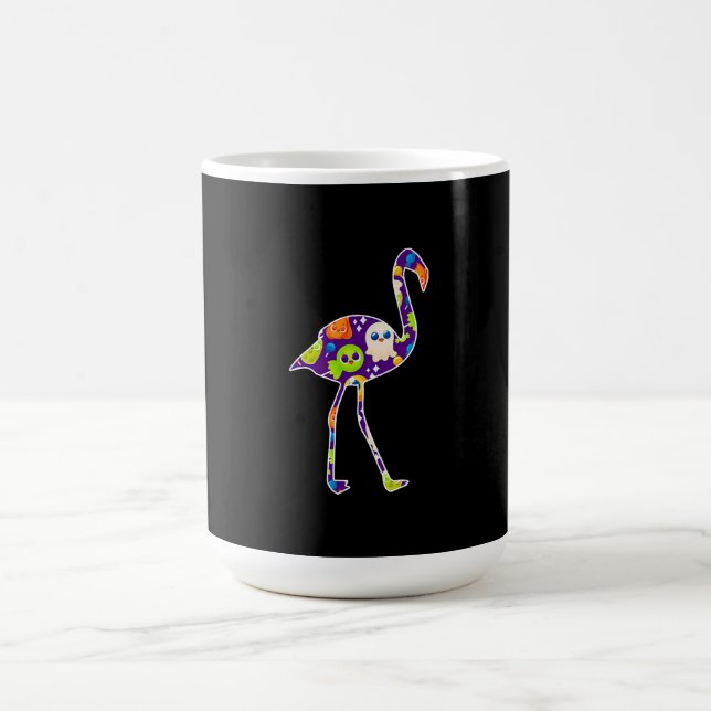 Halloween Costume Flamingo Ghost Candy Gift Coffee Mug (Center)