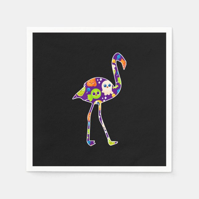 Halloween Costume Flamingo Ghost Candy Gift Napkin (Front)