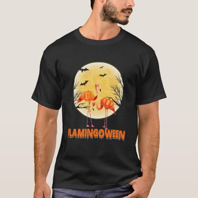 Halloween Costume Flamingo Pumpkin Lover Gifts Fla T-Shirt (Front)