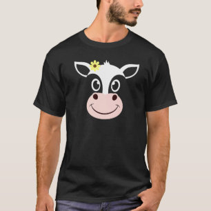 Halloween Costume For Girls W Flower Cute Cow Face T-Shirt
