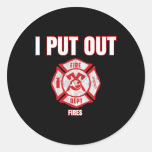 Halloween Costume Fun Firefighter I Put Out Fires  Classic Round Sticker