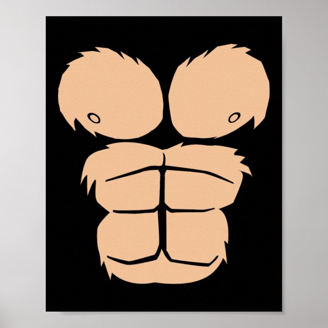 Halloween Costume Fun Monkey Gorilla Chest Suit Ha Poster (Front)