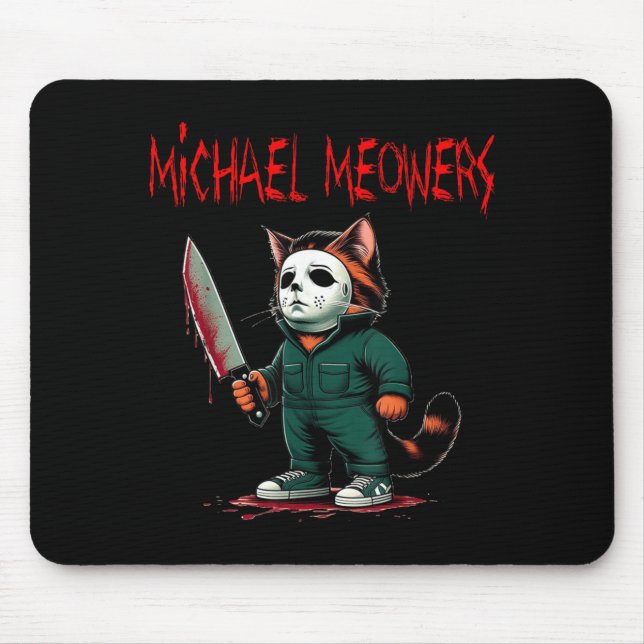 Halloween Costume Funny Scary Cat Mouse Pad (Front)