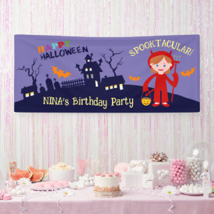 Halloween Costume Girl Birthday Party Banner