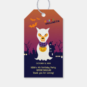 Halloween Costume Girl Birthday Party Gift Tags