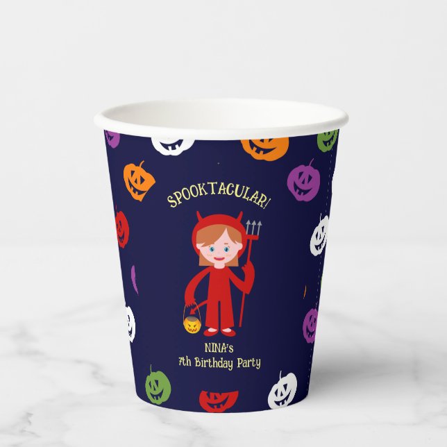 Halloween Costume Girl Birthday Party  Paper Cups (Front)