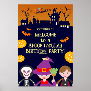 Halloween Costume Girl Birthday Party Poster