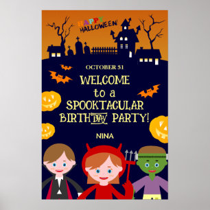 Halloween Costume Girl Birthday Party Poster