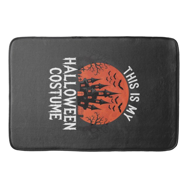 Halloween Costume Haunted Castle Vector Design Bath Mat (Front)