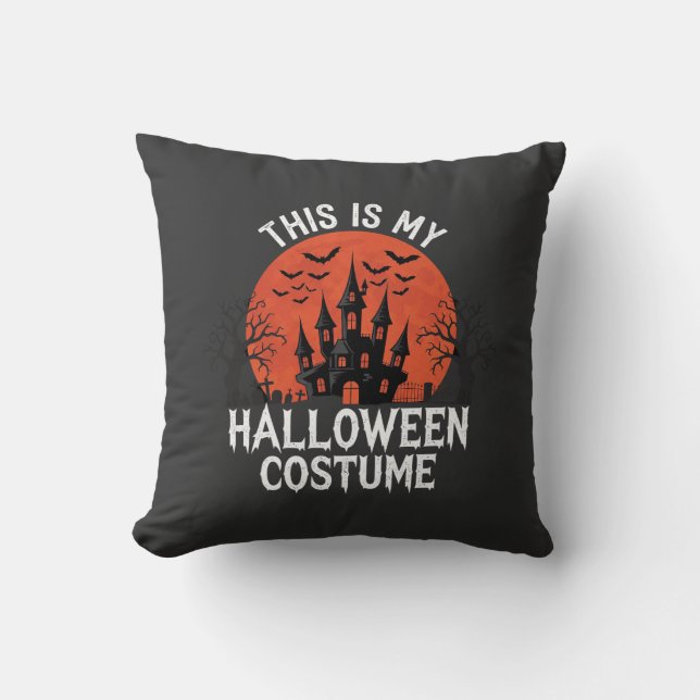 Halloween Costume Haunted Castle Vector Design Cushion (Front)