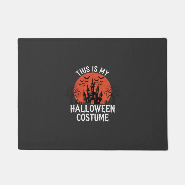 Halloween Costume Haunted Castle Vector Design Doormat (Front)