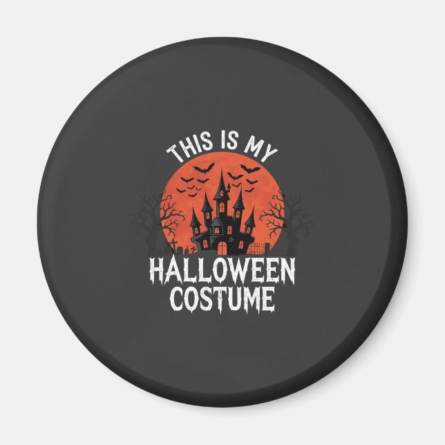 Halloween Costume Haunted Castle Vector Design Magnet (Front)