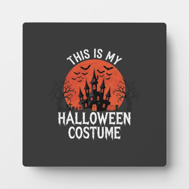 Halloween Costume Haunted Castle Vector Design Plaque (Front)