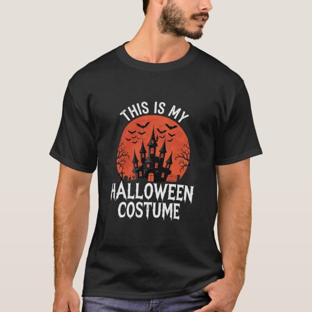Halloween Costume Haunted Castle Vector Design T-Shirt (Front)