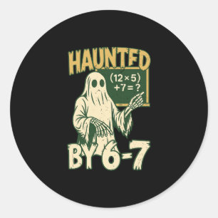 Halloween Costume Haunted  Classic Round Sticker