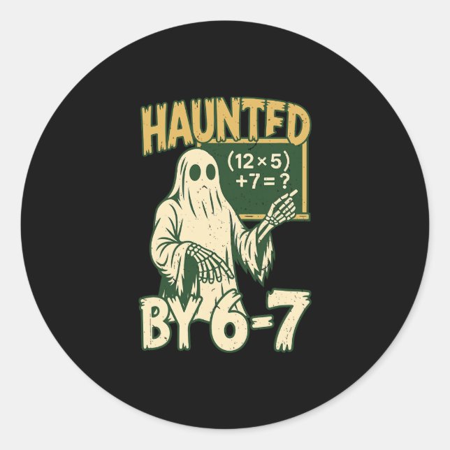 Halloween Costume Haunted  Classic Round Sticker (Front)