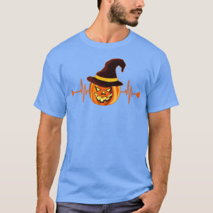 Halloween Costume Jack O Lantern Pumpkin Face EKG T-Shirt