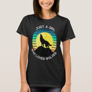 Halloween Costume Just A Girl Who Loves Wolves Wol T-Shirt