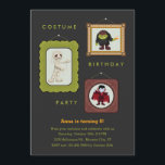 Halloween Costume Kids Birthday Party Invitation<br><div class="desc">This cute and festive invitation is ideal to celebrate a Halloween or Costume Birthday Party. It features hanging vintage picture frames with Halloween characters. This non-scary design is perfect for kids birthday party. The unisex colour palette is perfect for a boy or a girl.</div>