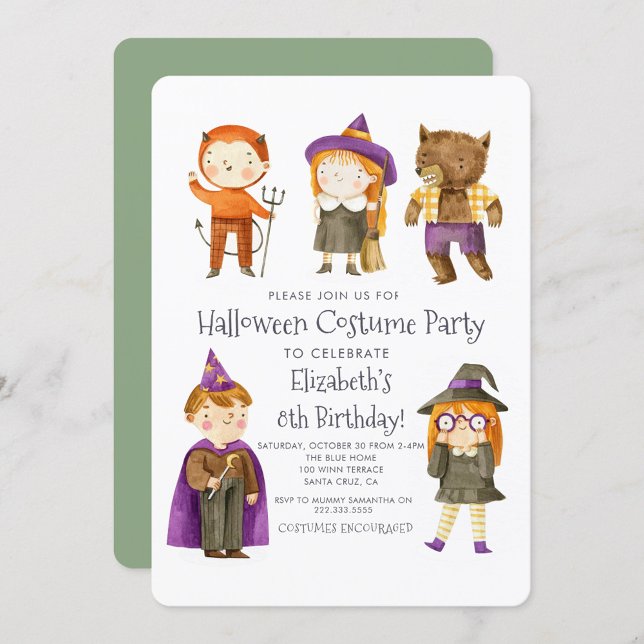 Halloween Costume Kids Birthday Party Invitation (Creator Uploaded)