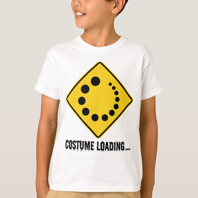 Halloween Costume Loading Yellow Road Sign T-Shirt (Front)